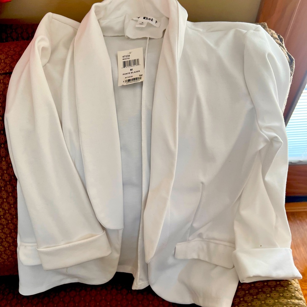 Say What 
Ponte Blazer
Size medium 
White